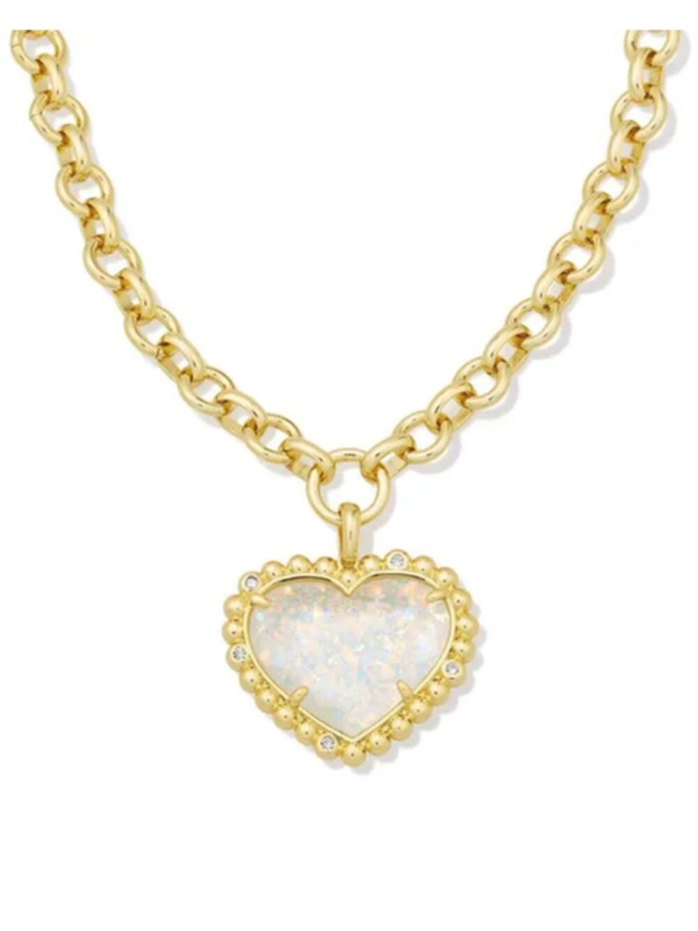 Kendra Scott Anna Framed Statement Necklace - White/Gold